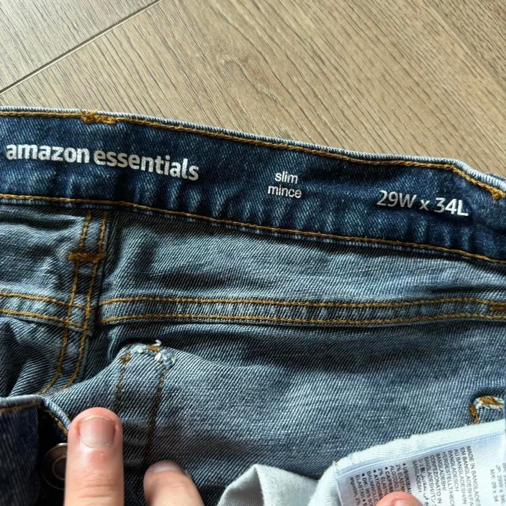 Amazon Essentials Slim Jeans 29x34 Dark Wash Stretch Denim Pants